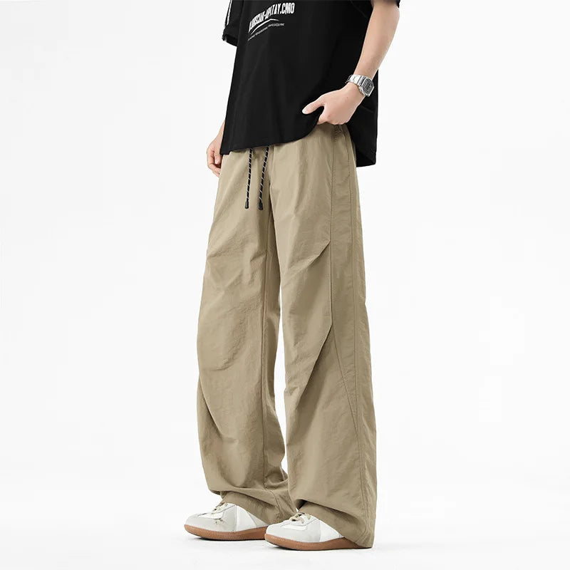 Drawstring Utility Pants With Side Pockets