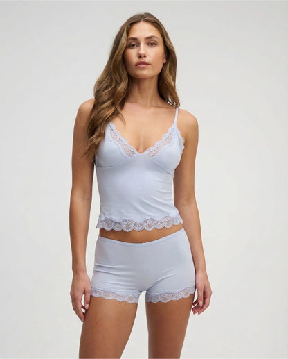 Lace Trim Cami &amp; Shorts Set