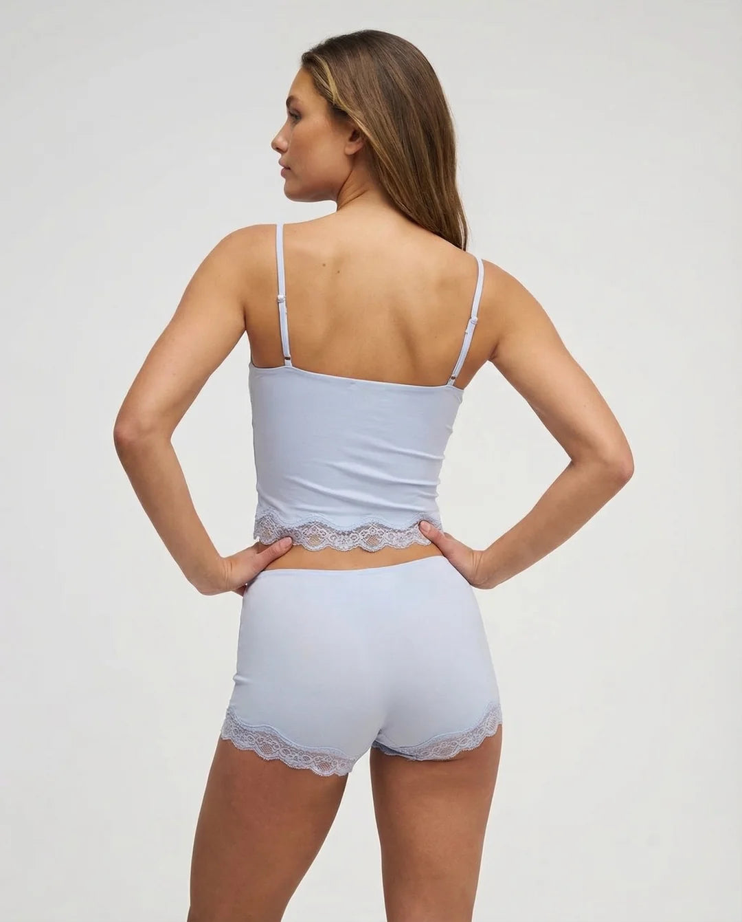 Lace Trim Cami &amp; Shorts Set