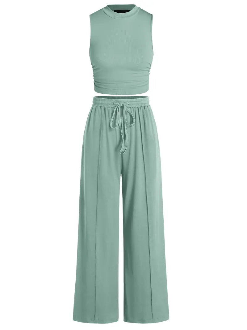 Summer 2-Piece Outfit (Vest + Pants)