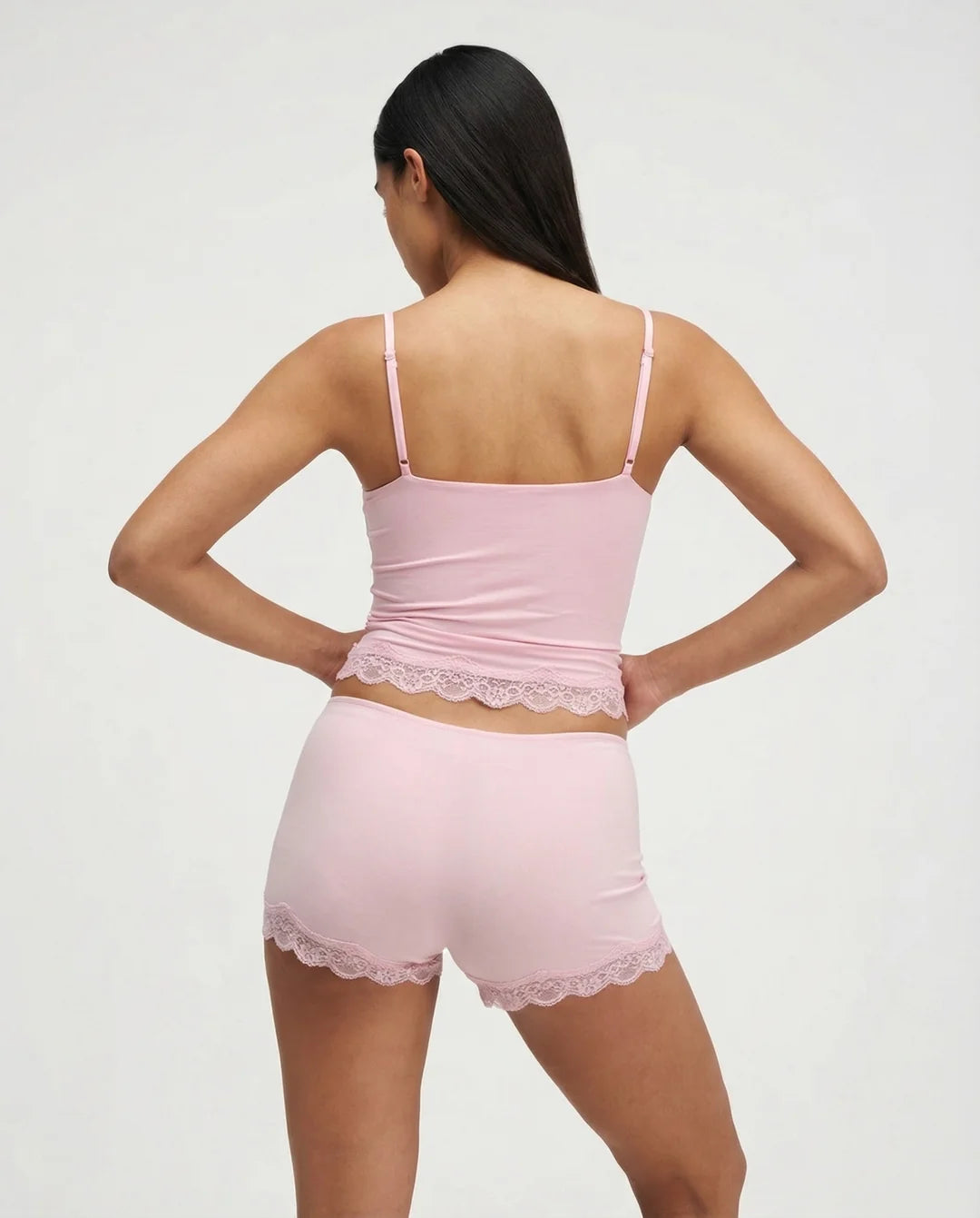 Lace Trim Cami &amp; Shorts Set