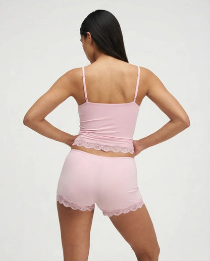 Lace Trim Cami &amp; Shorts Set
