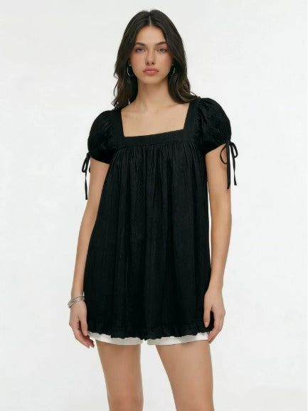 Women’s Square Neck Ruffled Mini Dress