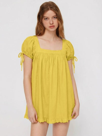 Women’s Square Neck Ruffled Mini Dress