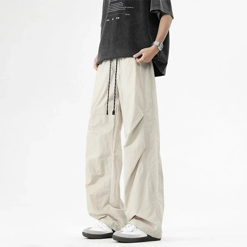 Drawstring Utility Pants With Side Pockets