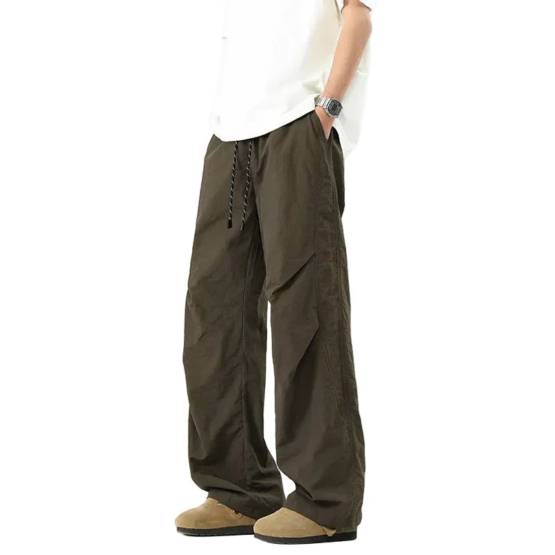 Drawstring Utility Pants With Side Pockets