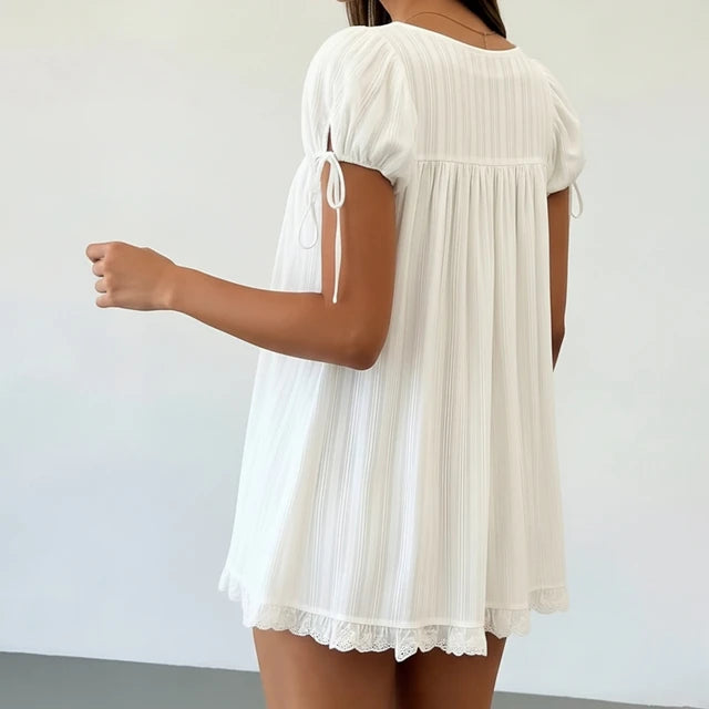 Women’s Square Neck Ruffled Mini Dress