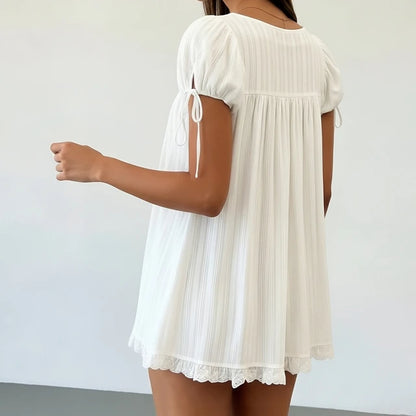 Women’s Square Neck Ruffled Mini Dress
