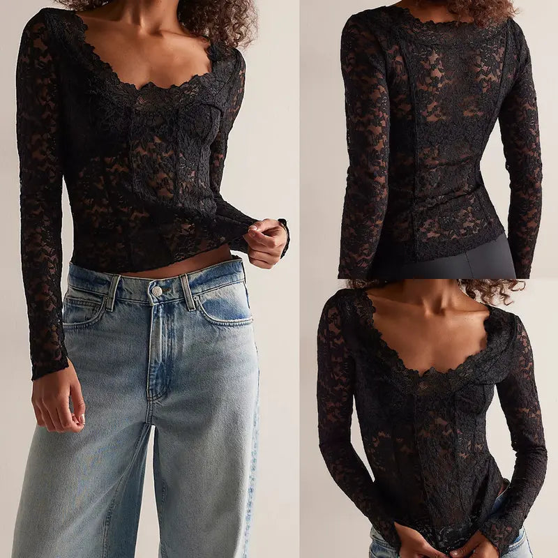 Floral Lace Long Sleeve Top