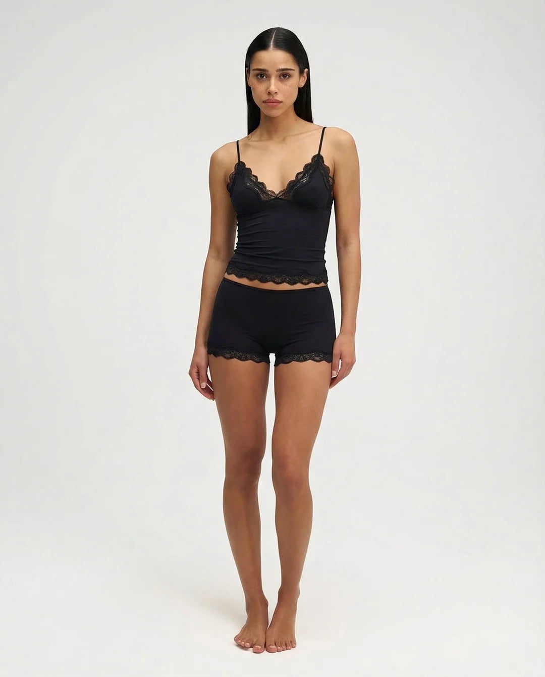 Lace Trim Cami &amp; Shorts Set